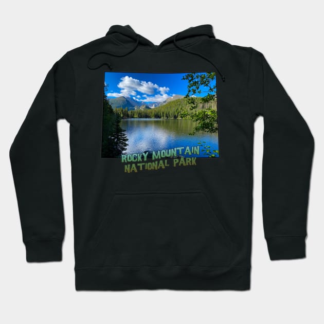 Colorado State Outline (Rocky Mountain National Park - Bear Lake) Hoodie by gorff